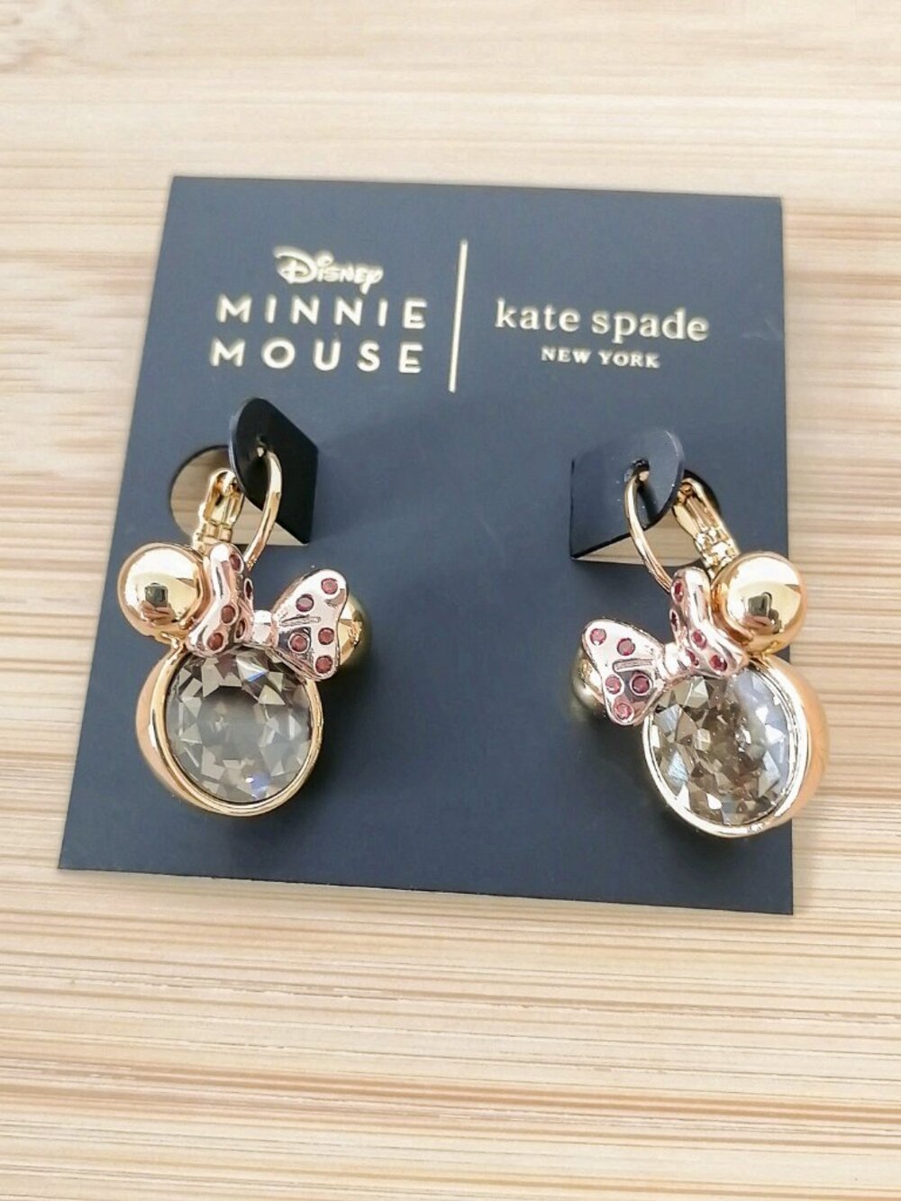 Minnie Mouse Gold Leverbacks Earrings by Kate Spade